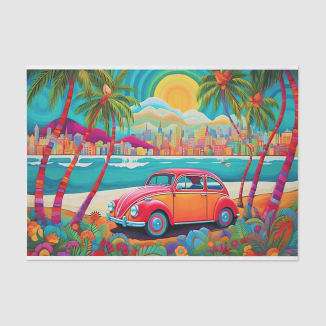 Retro Summer Ride Tissue Paper (Front)