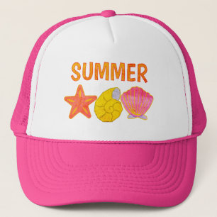 Retro Summer Seashells Trucker Hat