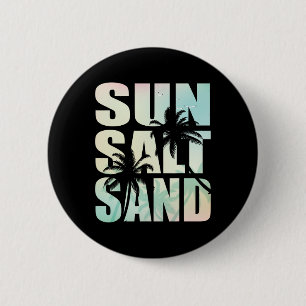 Retro Summer Sun Salt Sand Beach Girl's Trip 6 Cm Round Badge