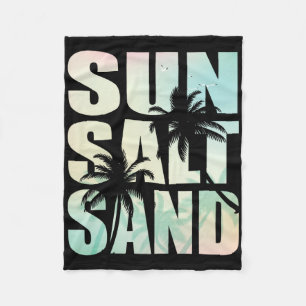 Retro Summer Sun Salt Sand Beach Girl's Trip Fleece Blanket