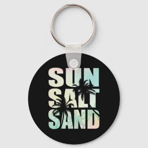 Retro Summer Sun Salt Sand Beach Girl's Trip Key Ring