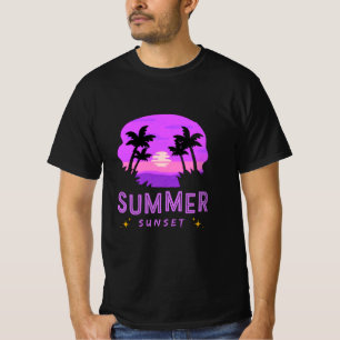 Retro Summer Sunset Palm Trees T-Shirt