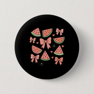Retro Summer Vibes Coquette Bow Watermelon Summer 6 Cm Round Badge
