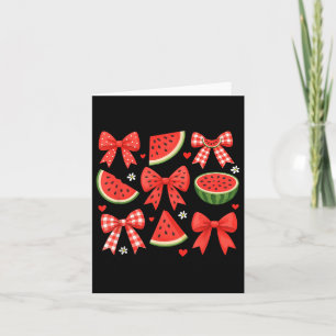 Retro Summer Vibes Coquette Bow Watermelon Summer Card