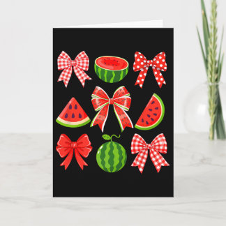 Retro Summer Vibes Coquette Bow Watermelon Summer  Card