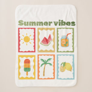 Retro Summer Vibes Design Sherpa Blanket