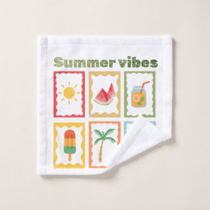 Retro Summer Vibes Design Wash Cloth