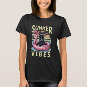Retro Summer Vibes Scottish Terrier Dog Mum Vacati T-Shirt
