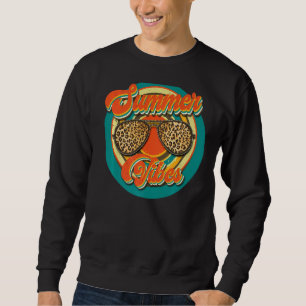 Retro Summer Vibes Sunglasses Boho Animal Print Hi Sweatshirt