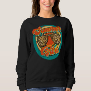 Retro Summer Vibes Sunglasses Boho Animal Print Hi Sweatshirt