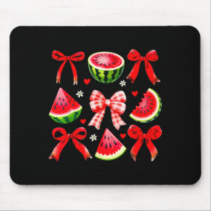 Retro Summer Vibes Watermelon Coquette Summer Mouse Pad