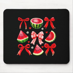 Retro Summer Vibes Watermelon Coquette Summer Mouse Pad