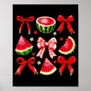 Retro Summer Vibes Watermelon Coquette Summer Poster