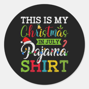Retro Summer Xmas This Is My Christmas In July Paj Classic Round Sticker