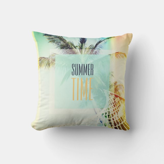 Retro Summertime Custom Pillow (Front)