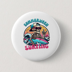Retro Summerween Surfing Oversized 6 Cm Round Badge