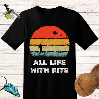 Retro sun ALL LIFE WITH KITE surfing 4 kitesurfer T-Shirt
