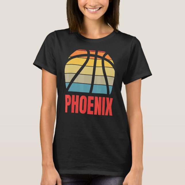 Retro Sun Basketball Phoenix Design T-Shirt (Front)