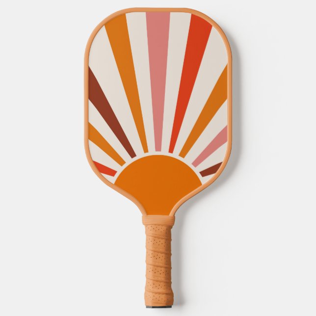 Retro Sun Burst Sunset Orange Yellow Red Pink    Pickleball Paddle (Front)