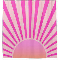 Retro Sun Burst Sunset Sunrise Hot Pink Ombre