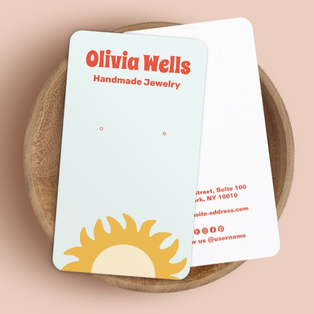 Retro Sun Earring   Business Card (Creator Uploaded)