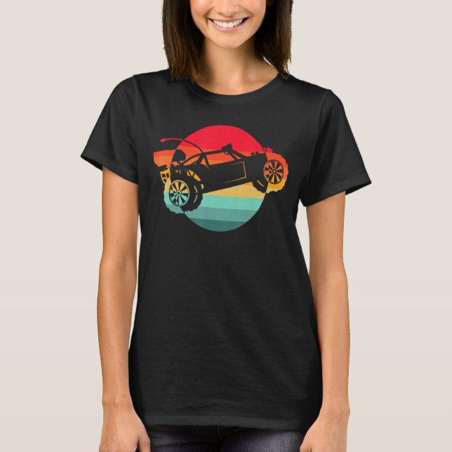 Retro Sun I Racing Gaming I Remote Control Rc Car T-Shirt (Front)