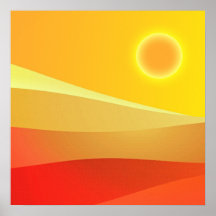 Retro Sun Mid Century Modern art abstract Poster