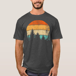 Retro Sun Minimalist With Pine Tree Silhouette T-Shirt