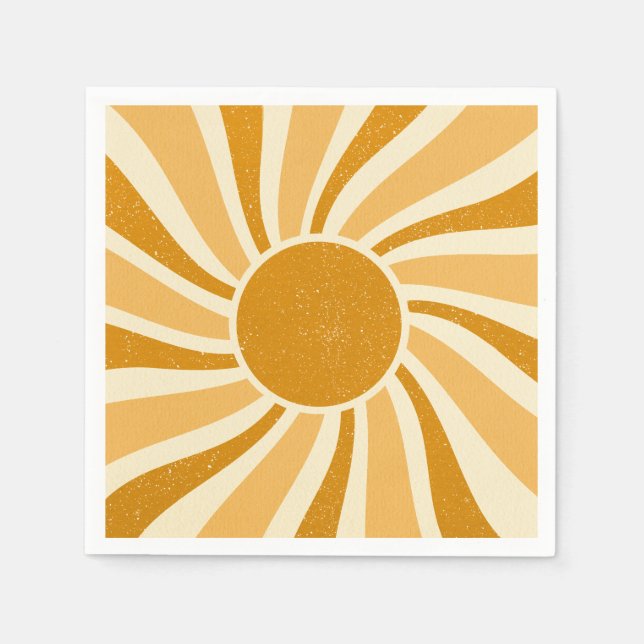 Retro Sun Paper Napkins  (Front)
