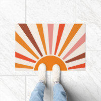 Retro Sun Rays Burst Sunset Orange Yellow Red
