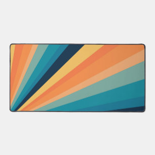 Retro sun rays desk mat