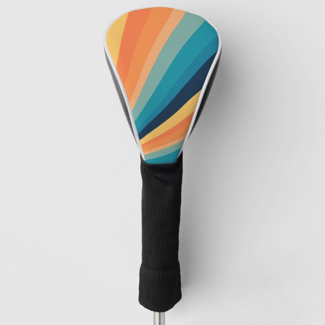 Retro sun rays golf head cover (Front)