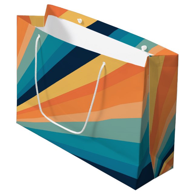 Retro sun rays large gift bag (Front Angled)