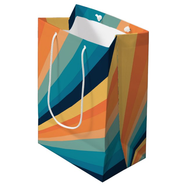 Retro sun rays medium gift bag (Front Angled)