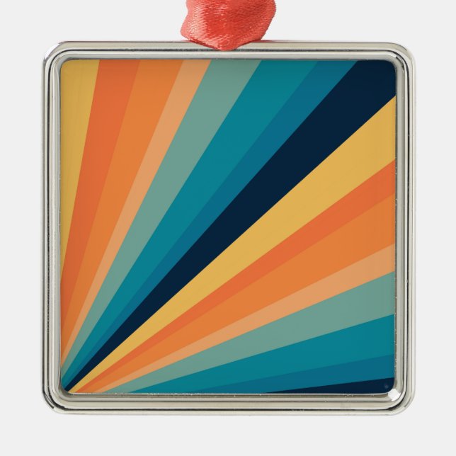 Retro sun rays metal ornament (Front)
