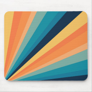 Retro sun rays mouse pad
