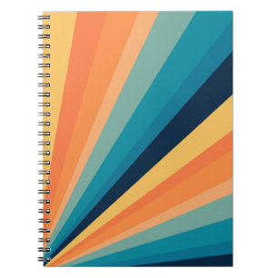 Retro sun rays notebook