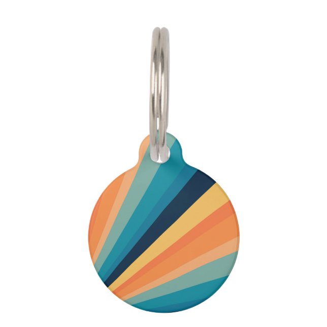Retro sun rays pet tag (Front)