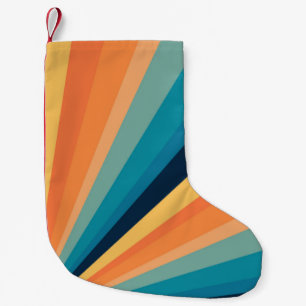 Retro sun rays small christmas stocking