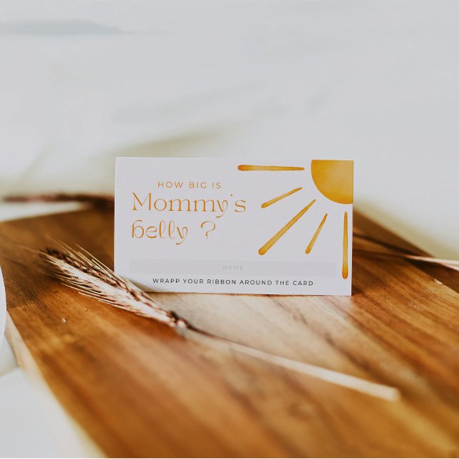 Retro Sun Summer How Big Is Mummy’s Belly Ticket  Enclosure Card (Creator Uploaded)