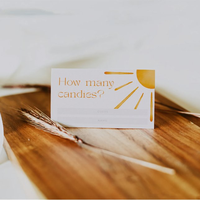 Retro Sun Summer How Many Candies Enclosure Card (Creator Uploaded)