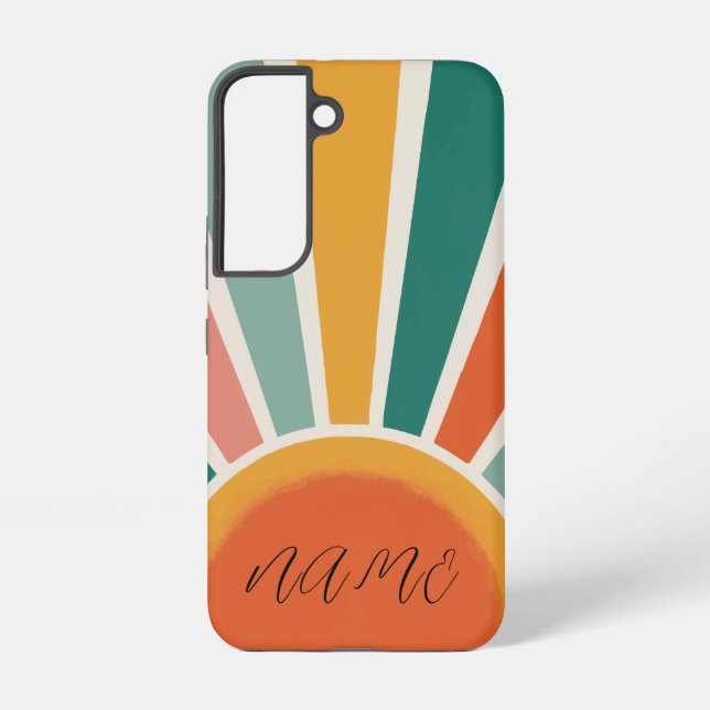 Retro Sunburst 70s Style Colourful Phone Case (Back)
