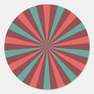 Retro Sunburst  Classic Round Sticker