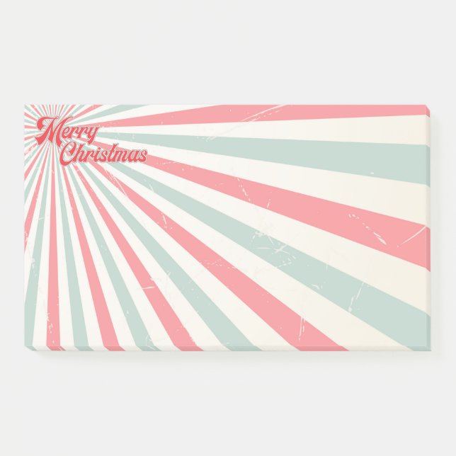 Retro Sunburst Mid Century Merry Christmas Post-it Notes (Front)