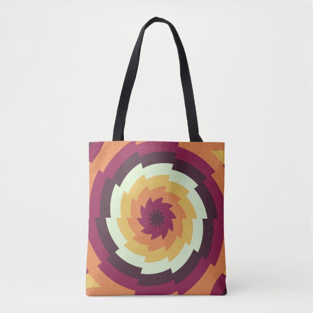 Retro Sunburst Spiral Tote Bag (Front)