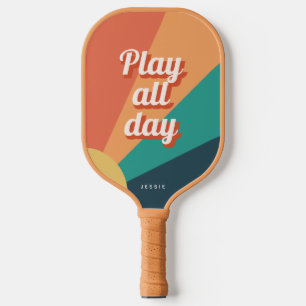 Retro Sunburst With Personalised Name Pickleball Paddle