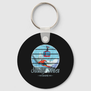 Retro Sunday River T Shirt Mountain Vacation Trave Key Ring