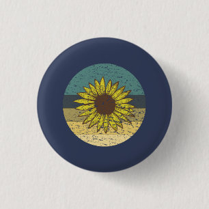 Retro Sunflower 3 Cm Round Badge