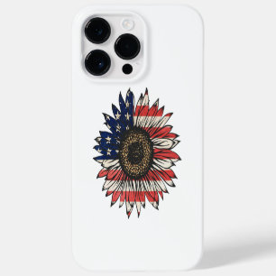 Retro Sunflower 4th Of July USA Case-Mate iPhone 14 Pro Max Case