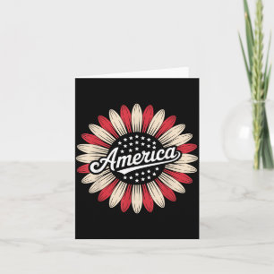 Retro Sunflower America 4th of July Memorial Day Card